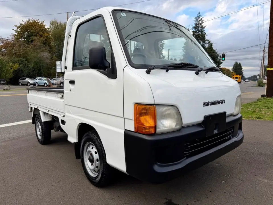 2000 Subaru Sambar EFI 4WD, 2Hi-4Hi, EL Gear, Airbag, 5MT — Polar White Kei Trucks, photo 1 of 9