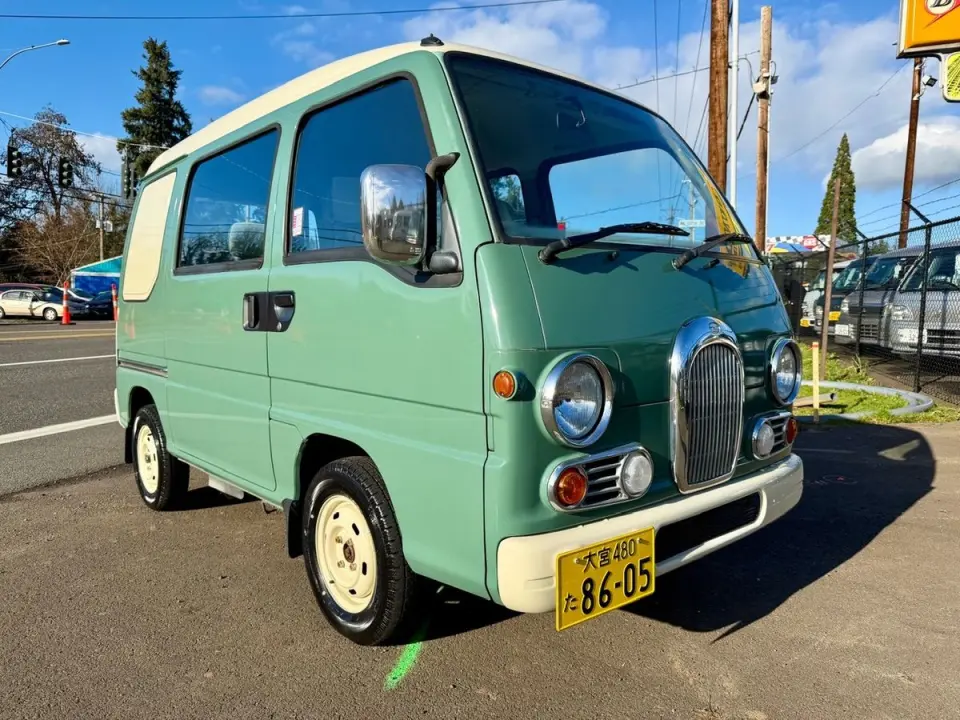 1993 Subaru Sambar Dias Classic 4WD, 2Hi-4Hi, 5MT — Green/Ivory Kei Vans, photo 1 of 9