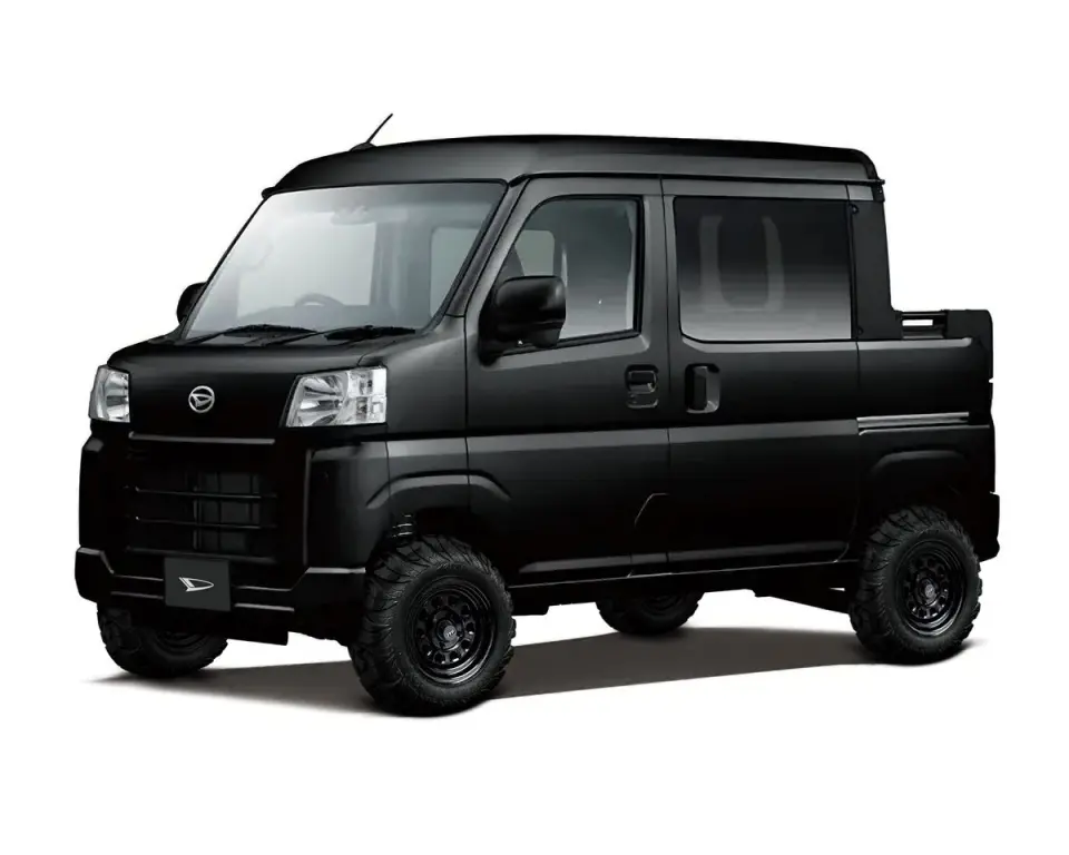 Daihatsu Hijet Deckvan Auto (Black) — Black 4WD Kei Vans, photo 1 of 11